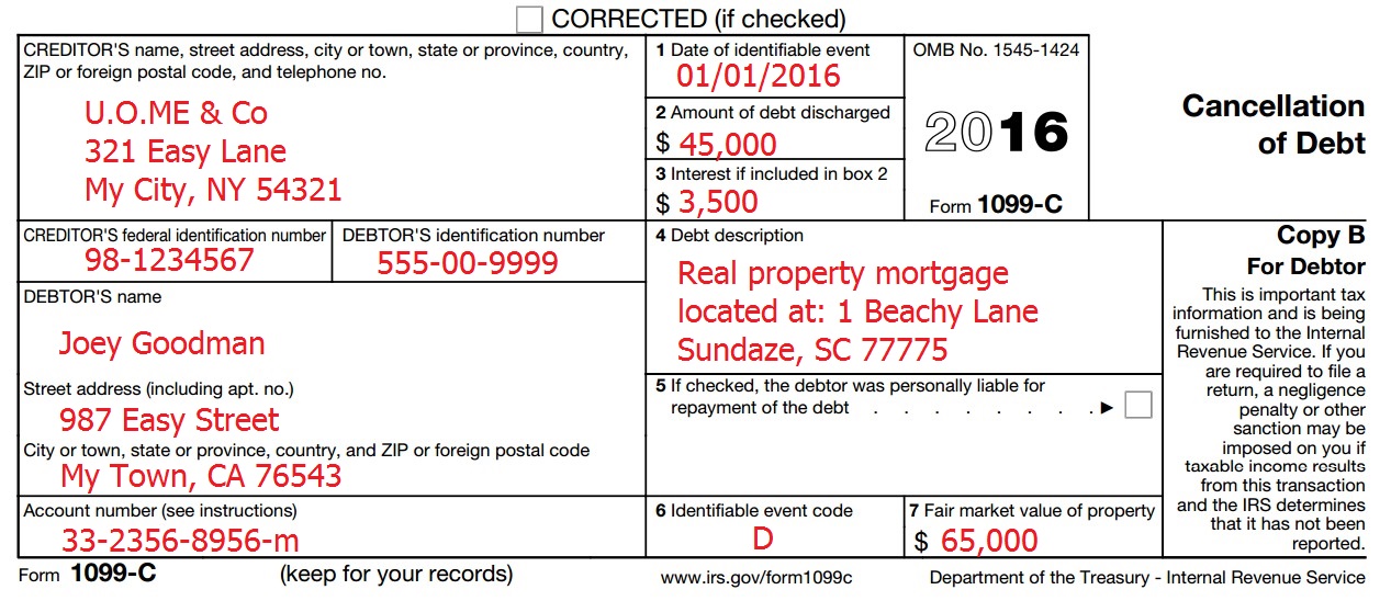 1099 C Defined Handling Past Due Debt Priortax