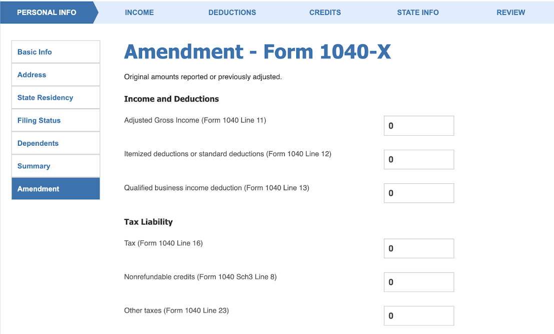 amend tax return